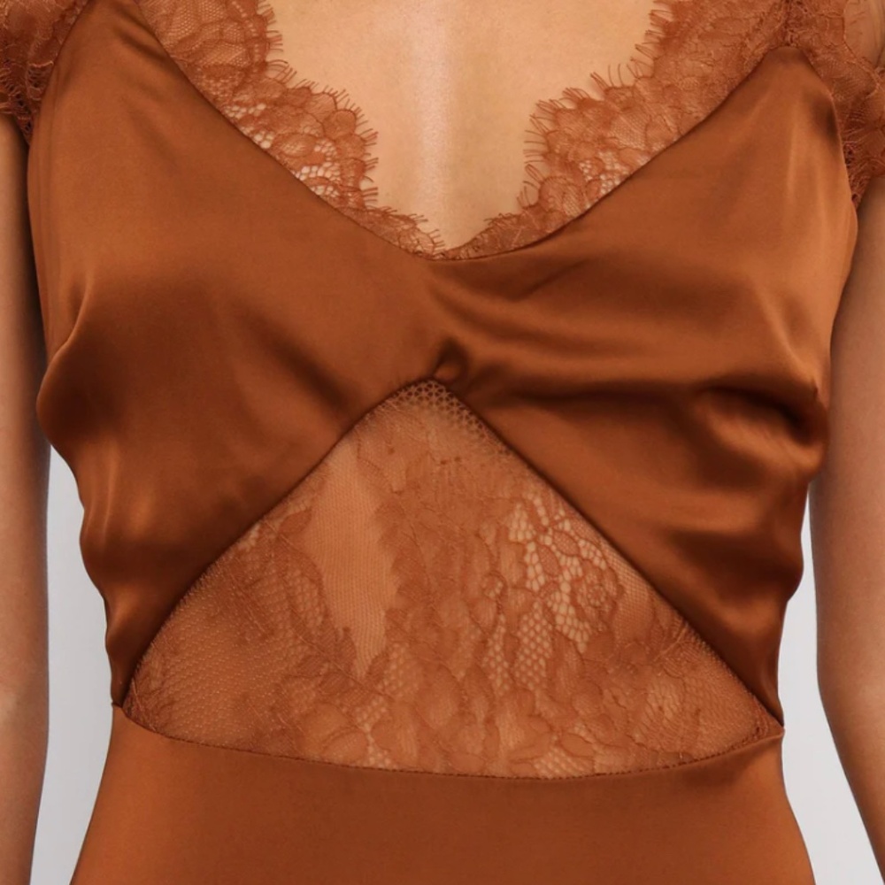 NEW WITH TAGS Petal & Pup Ariel Slip Dress - Rust Burnt Orange - Picture 2 of 7